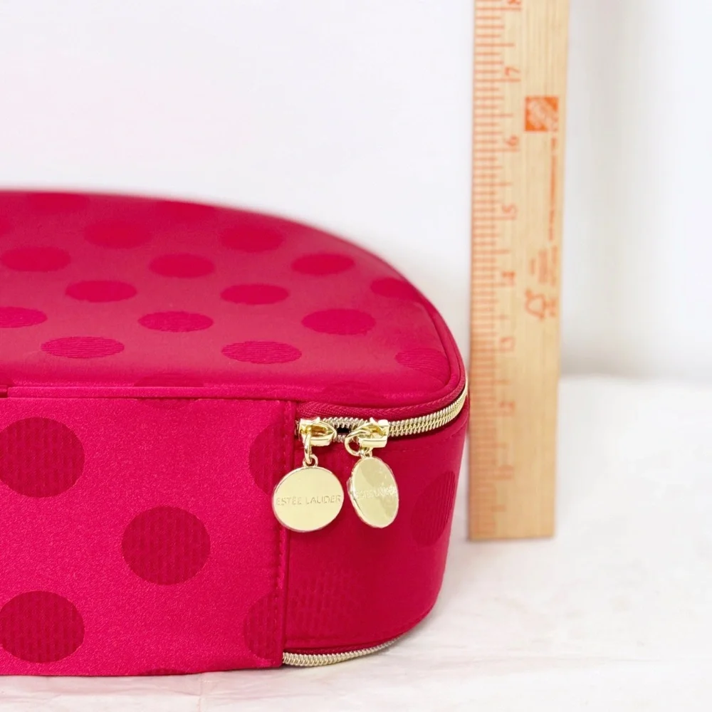 Estée Lauder Travel Make-up Cosmetic Bag Case Red Polka Dot NEW
